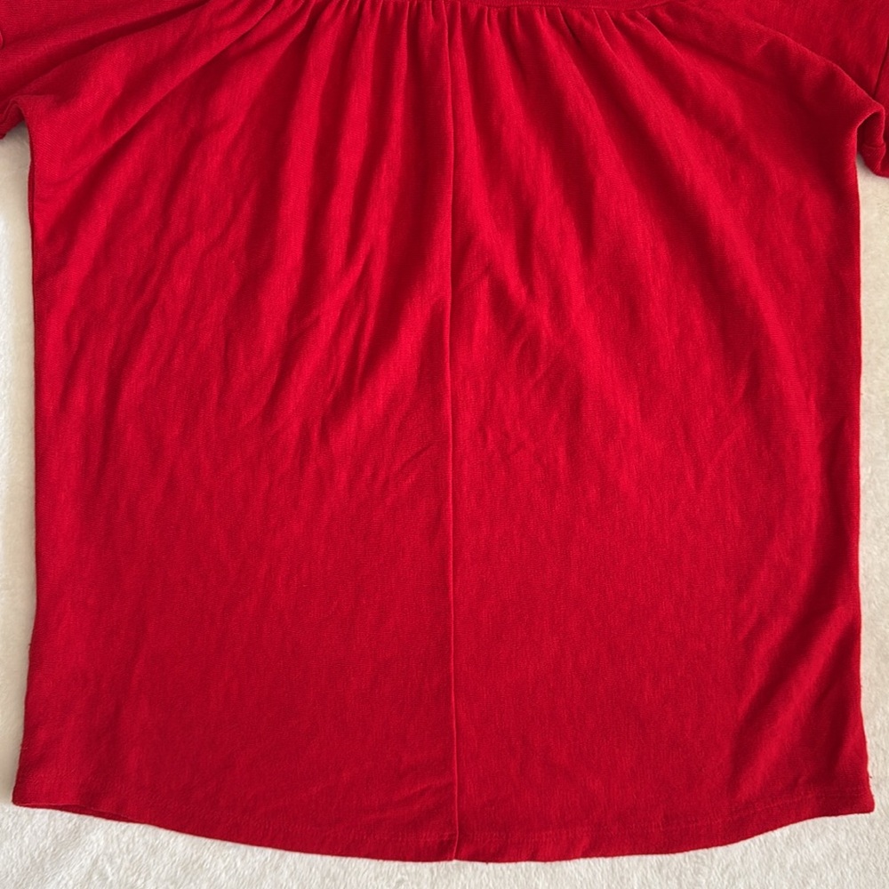 Maeve by Anthropologie | Mariah Gathered Turtleneck Lightweight Sweater Red (M) - Picture 13 of 16